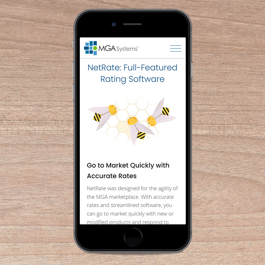 Website Development - NetRate Software Page - Mobile Screenshot