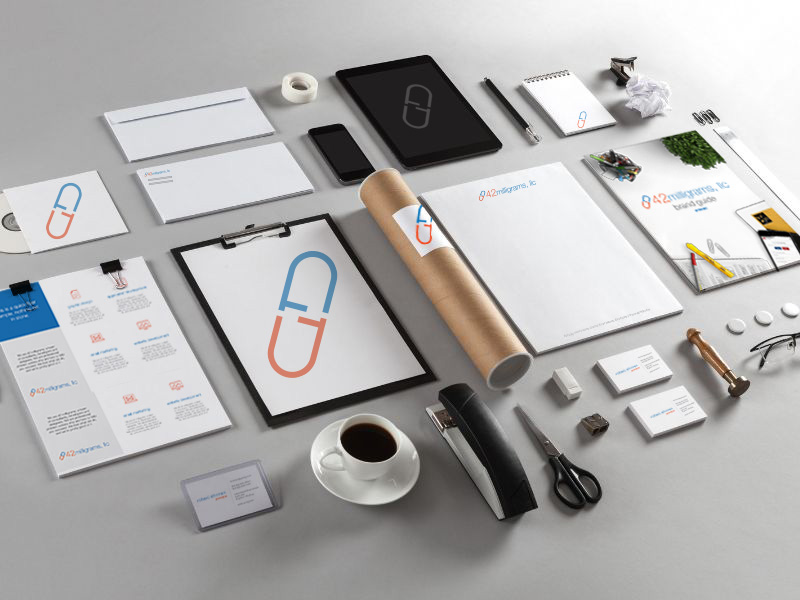 Table of Office Material with 42mg Branding